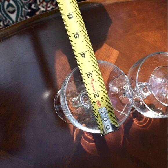 Set of 5 Mid Century Crystal Champagne Coupes - Faceted Stem Cocktail Glasses - Picture 8 of 8